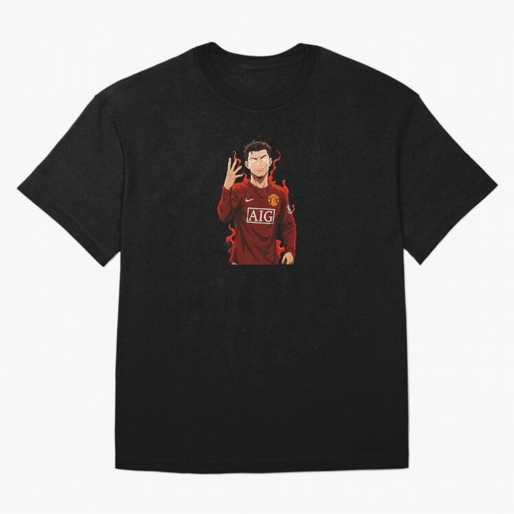 Cristiano Ronaldo Anime Art Blue Lock Inspired Football Legend Oversized T-Shirt Honor the Football Icons of FIFA World Cup 2026 Group Stage Centered on Neymar, Haaland and Cristiano Ronaldo, Portugal Energy, Champion Mindset, Group Stage Buzz,