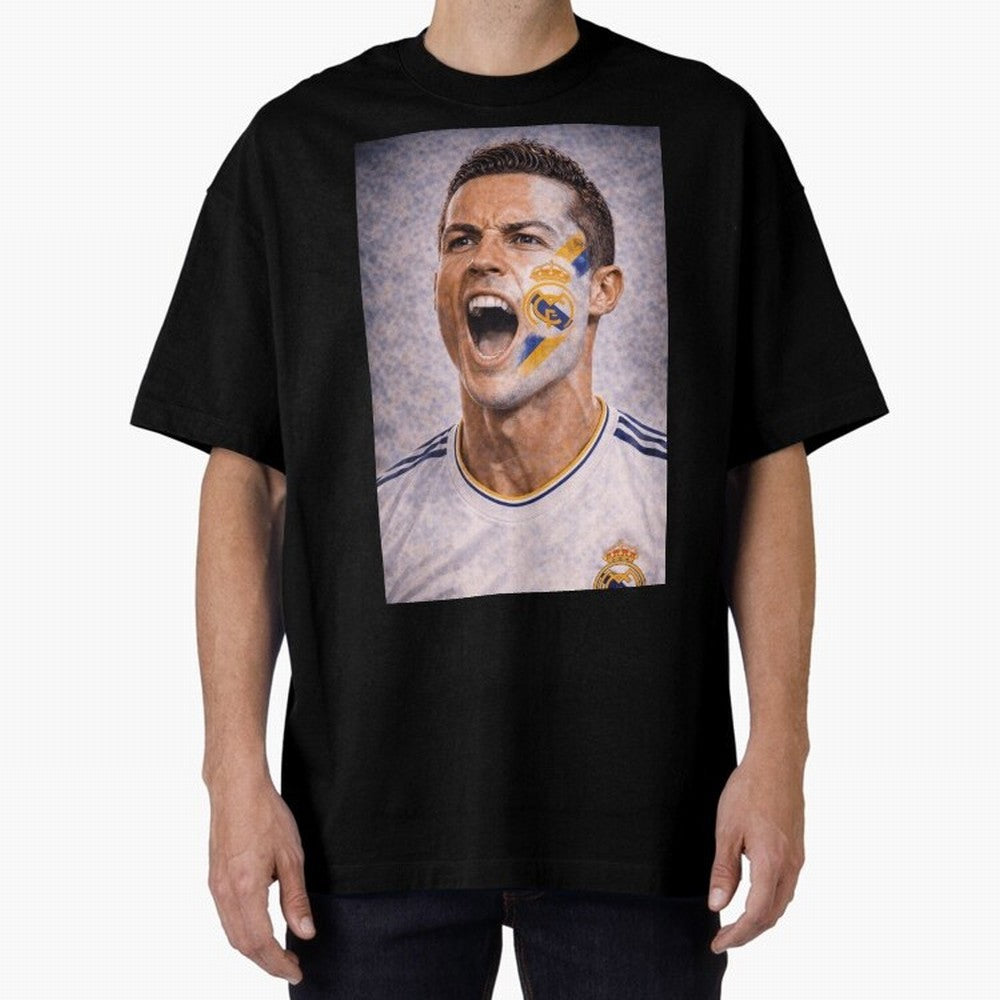 Cristiano Ronaldo ¡ª A Fan Portrait in Motion Oversized T-Shirt Embrace FIFA World Cup 2026 USA Canada Mexico Filled with Neymar, France and Portugal Energy, Vintage Soccer Flavor, Modern Football Stars, National Flags and Final Night Emotion;