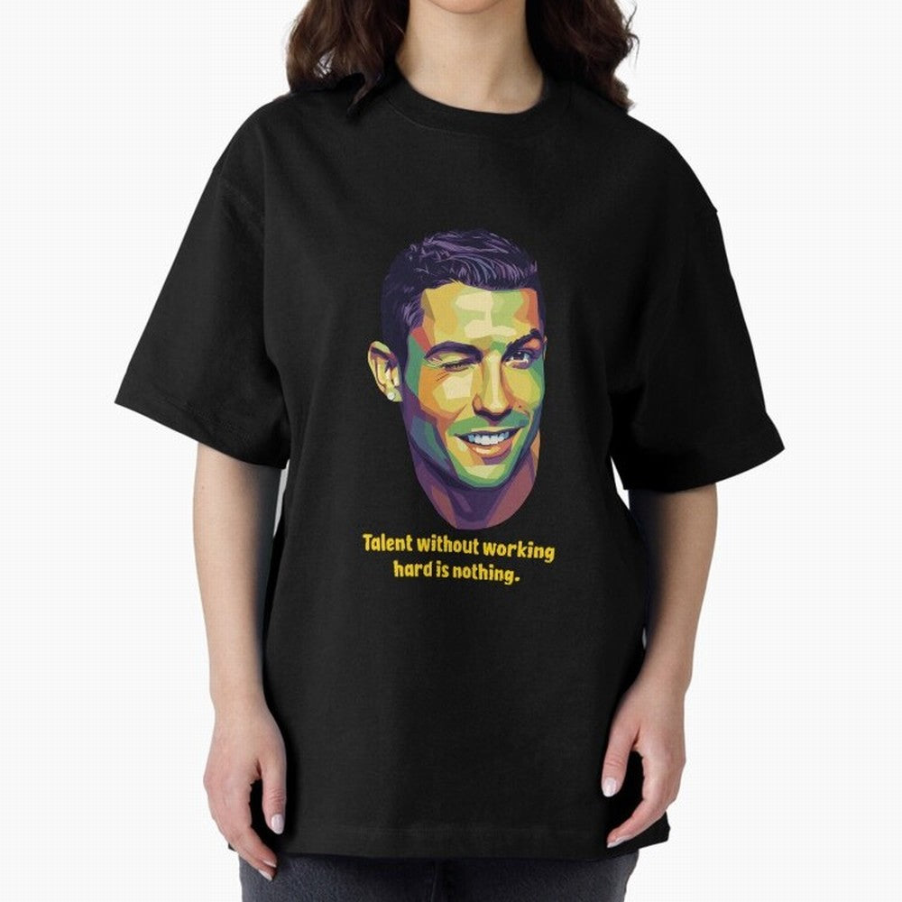 Cristiano Ronaldo Quotes Oversized T-Shirt Feel Match Day Hype around FIFA World Cup 2026 USA Canada Mexico, Cristiano Ronaldo, Netherlands, Match Day Excitement, Supporter Culture, Golden Goals and Global Football Passion; Perfect for People Who