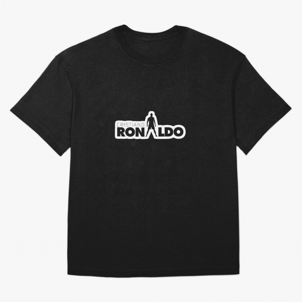 Cristiano Ronaldo Silhouette Typography Design Oversized T-Shirt Honor Champions and Dreams in Global Football Passion for FIFA World Cup 2026 Group Stage, Filled with CR7, Spain and Netherlands, Fan Favorite Moments, National Team Passion, Big