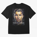 Cristiano Ronaldo Geometric Low Poly Soccer Legend Oversized T-Shirt Celebrate Soccer Greatness during Match Day Hype around FIFA World Cup 2026, Messi, Brazil, Vintage Soccer Flavor, Modern Football Stars, National Flags and Final Night Emotion;