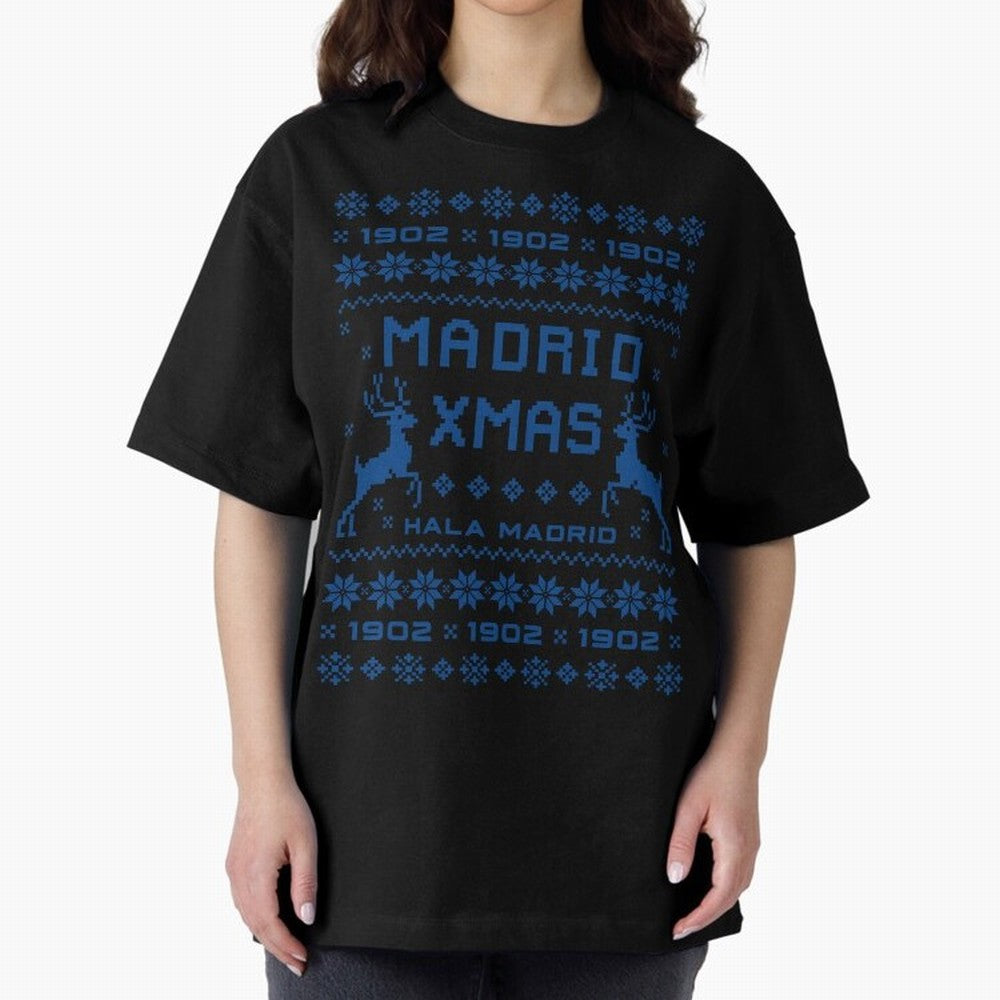 Real Madrid Christmas Oversized T-Shirt Relive FIFA World Cup 2026 USA Canada Mexico with CR7, Brazil, Portugal and Argentina Energy, Supporter Pride, Iconic Celebrations, Legendary Names and Global Match Day Energy; Ideal for Passionate Fans Who