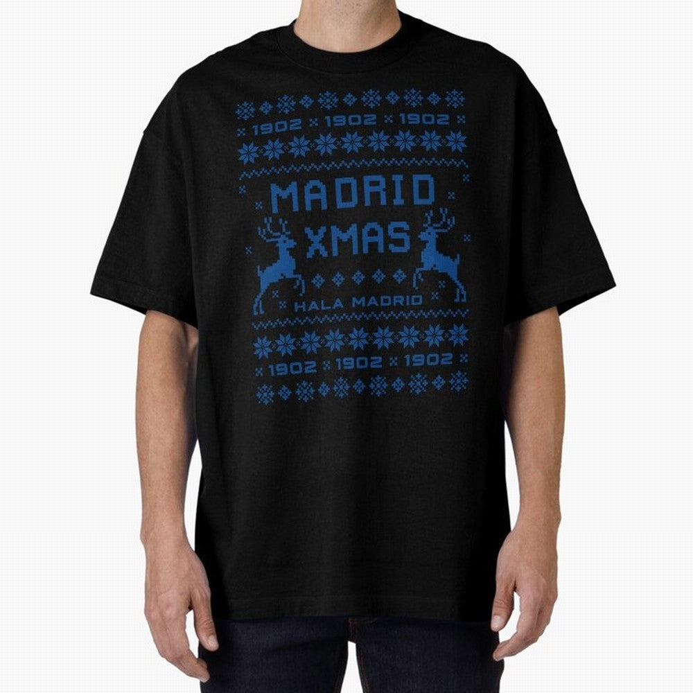 Real Madrid Christmas Oversized T-Shirt Relive FIFA World Cup 2026 USA Canada Mexico with CR7, Brazil, Portugal and Argentina Energy, Supporter Pride, Iconic Celebrations, Legendary Names and Global Match Day Energy; Ideal for Passionate Fans Who