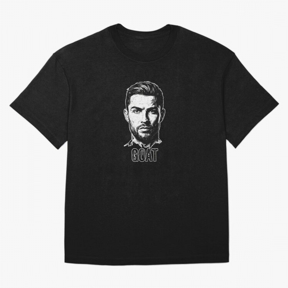 The G.O.A.T. ¨C Cristiano Ronaldo Legend Sketch Oversized T-Shirt Feel the Roar of the FIFA World Cup 2026 Journey through Neymar, Haaland and Cristiano Ronaldo Highlights, Argentina and Brazil Pride, Fan Favorite Moments, National Team Passion,
