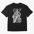 CR7 Cristiano Ronaldo illustration ink black white watercolour Oversized T-Shirt Bring Retro Soccer Energy to the FIFA World Cup 2026 USA Canada Mexico Journey through Mbappe and Neymar Highlights, England Pride, Tournament Hype, Historic Matchups,