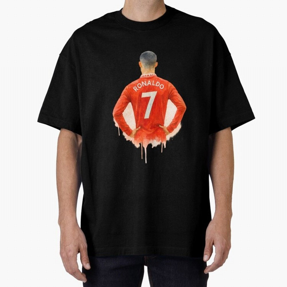 CR7 Cristiano Ronaldo potrait art a powerful moment artwork Oversized T-Shirt Back Your Heroes with FIFA World Cup 2026 Inspired by Messi and Cristiano Ronaldo, Netherlands Energy, Match Day Excitement, Supporter Culture, Golden Goals and Global