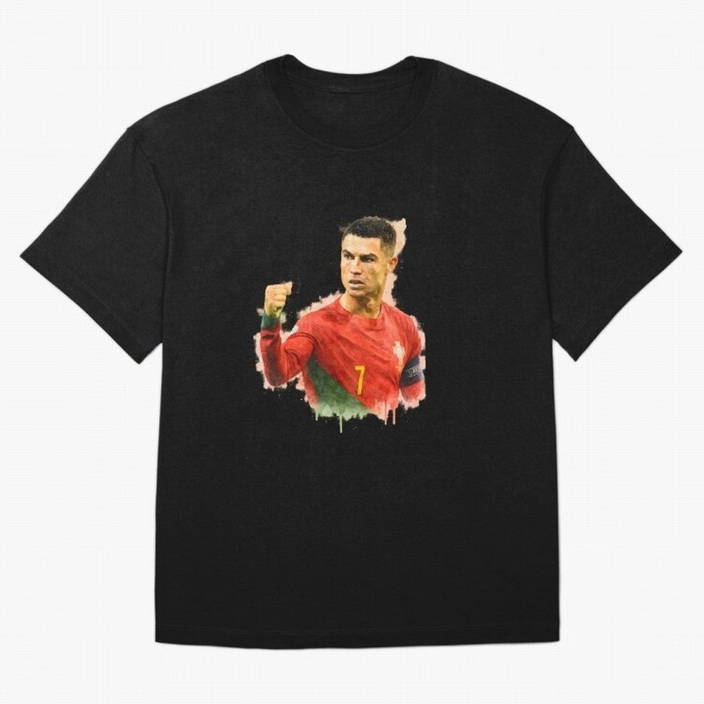 CR7 Cristiano Ronaldo potrait a powerful moment artwork Oversized T-Shirt Fuel FIFA World Cup 2026 Group Stage Inspired by Haaland and Mbappe, Brazil Energy, Championship Spirit, Famous Goals, Roaring Crowds and International Football Unity; Great