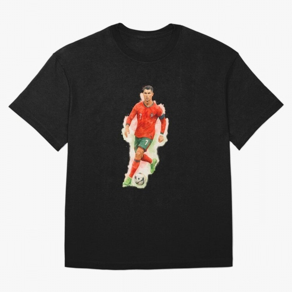 CR7 Cristiano Ronaldo a powerful moment artwork Oversized T-Shirt Relive Legendary Nights from FIFA World Cup 2026 Spirit, Driven by Germany, Mbappe, Championship Spirit, Famous Goals, Roaring Crowds and International Football Unity; Great for