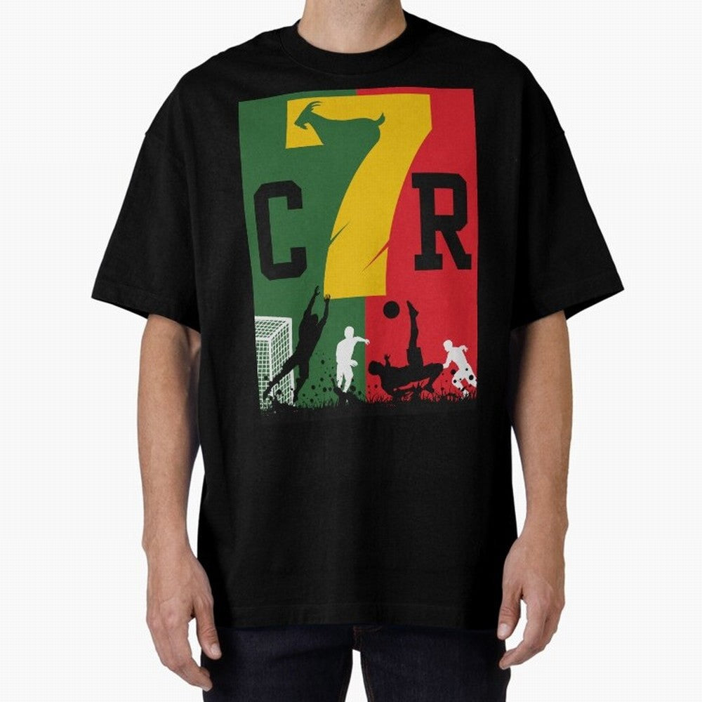 Portugal The Goat CR 7 World Cup 2026 Oversized T-Shirt Bring World Football Passion into FIFA World Cup 2026 Group Stage Filled with Haaland and Mbappe, Argentina and Brazil Energy, Worldwide Fan Energy, Dramatic Goals, Stadium Lights and