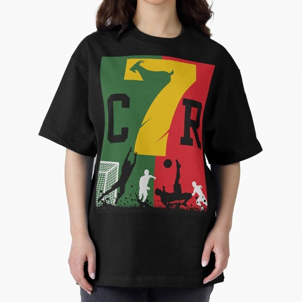 Portugal The Goat CR 7 World Cup 2026 Oversized T-Shirt Bring World Football Passion into FIFA World Cup 2026 Group Stage Filled with Haaland and Mbappe, Argentina and Brazil Energy, Worldwide Fan Energy, Dramatic Goals, Stadium Lights and