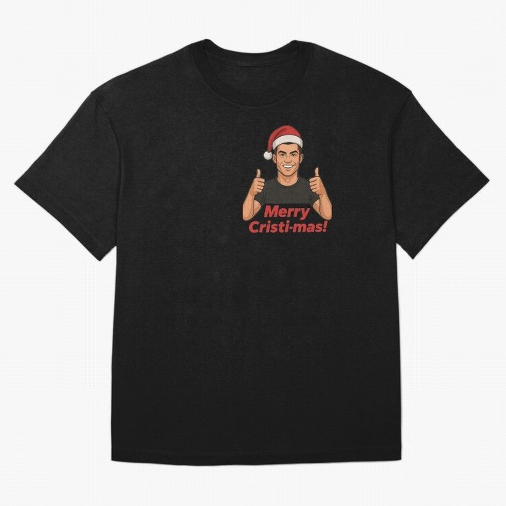 Merry Cristi-mas! CR7 Xmas holiday cheer Oversized T-Shirt Show Fan Pride Across the FIFA World Cup 2026 Journey through Cristiano Ronaldo Highlights, Spain Pride, Retro Football Energy, Iconic Rivalries, Trophy Chase Drama and Stadium Atmosphere;