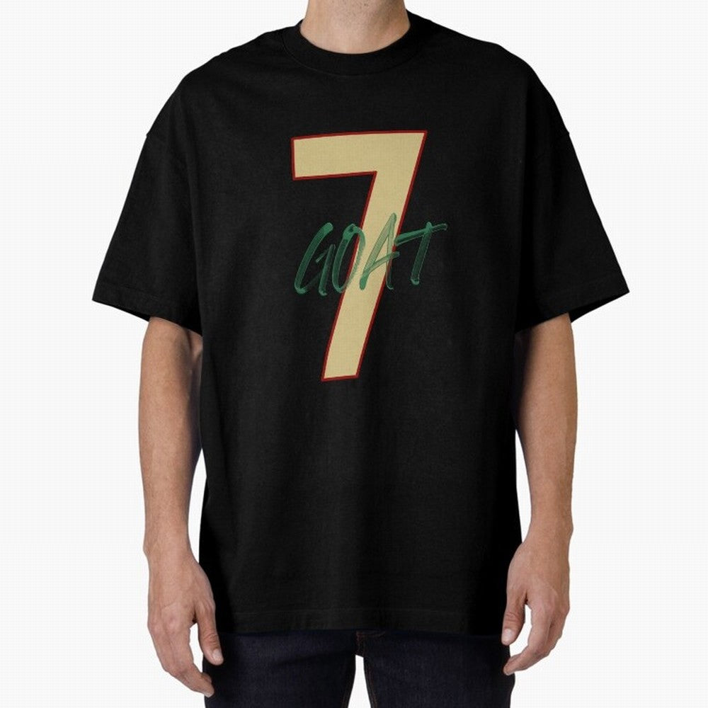 Cristiano Ronaldo 7 GOAT Football Legend Poster Art Oversized T-Shirt Share the Excitement of Match Day Hype around FIFA World Cup 2026 USA Canada Mexico, Messi, Neymar and Mbappe, Spain and Netherlands, Sports Nostalgia, International Competition,