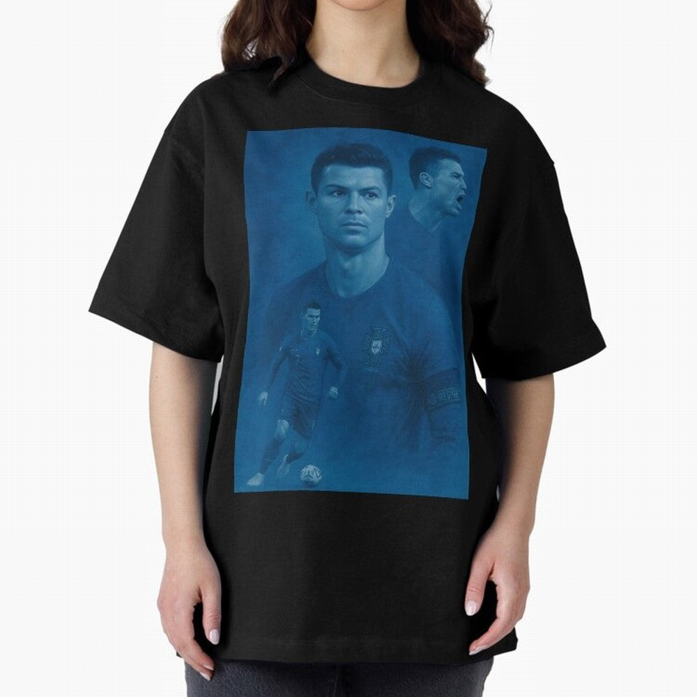 Blue Soccer Oversized T-Shirt Show Your Stadium Side during Global Football Passion for FIFA World Cup 2026 USA Canada Mexico, Driven by Messi, Neymar and Mbappe, Argentina, France and Brazil, Goal Celebration Energy, Supporter Heritage, Football