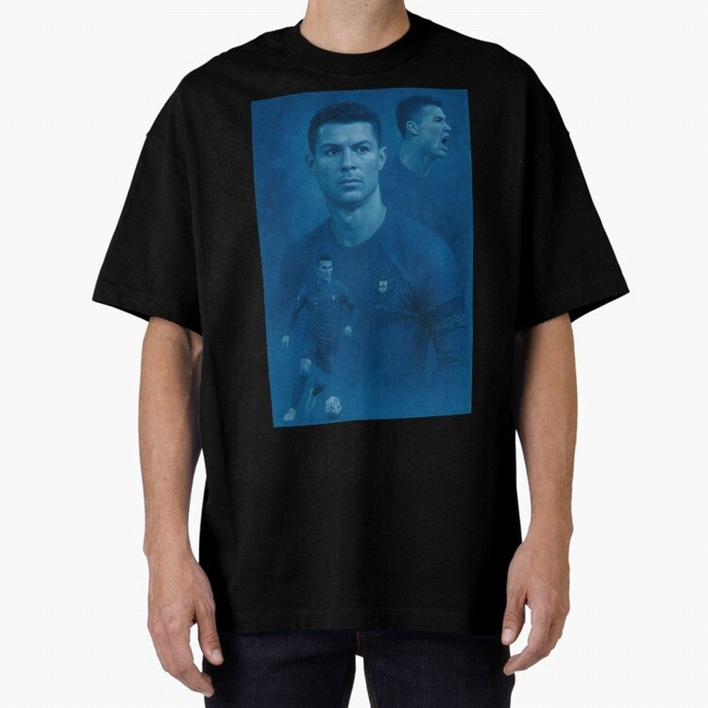 Blue Soccer Oversized T-Shirt Show Your Stadium Side during Global Football Passion for FIFA World Cup 2026 USA Canada Mexico, Driven by Messi, Neymar and Mbappe, Argentina, France and Brazil, Goal Celebration Energy, Supporter Heritage, Football