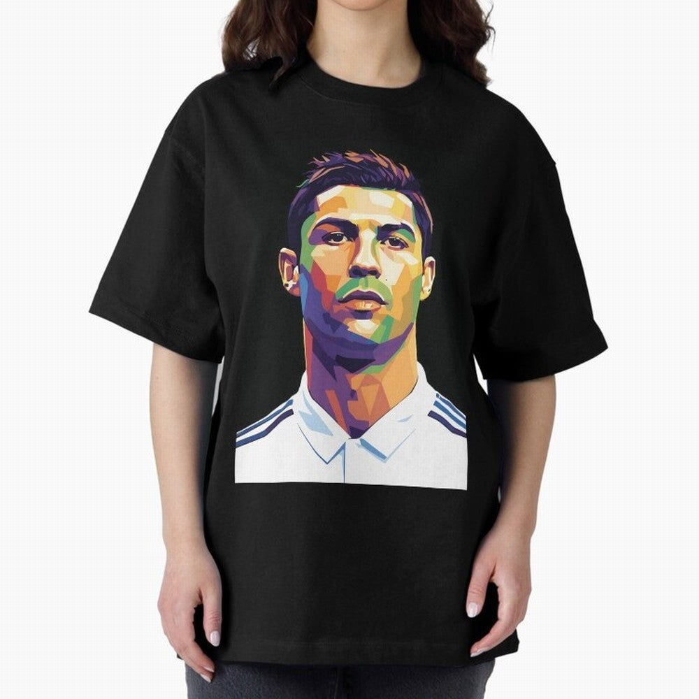 Cristiano Ronaldo Wpap Art Oversized T-Shirt Celebrate the Magic of FIFA World Cup 2026 USA Canada Mexico for Fans of CR7 and Messi and Portugal, Bringing Game Day Rituals, Football Legends, Country Pride and the Road to the Final; Made for Die