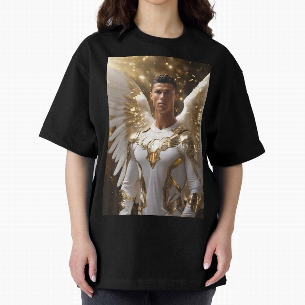 Cristiano Ronaldo angel 1 Oversized T-Shirt Feel International Energy from the FIFA World Cup 2026 USA Canada Mexico Journey through Cristiano Ronaldo Highlights, Portugal, Spain and Germany Pride, Match Day Excitement, Supporter Culture, Golden