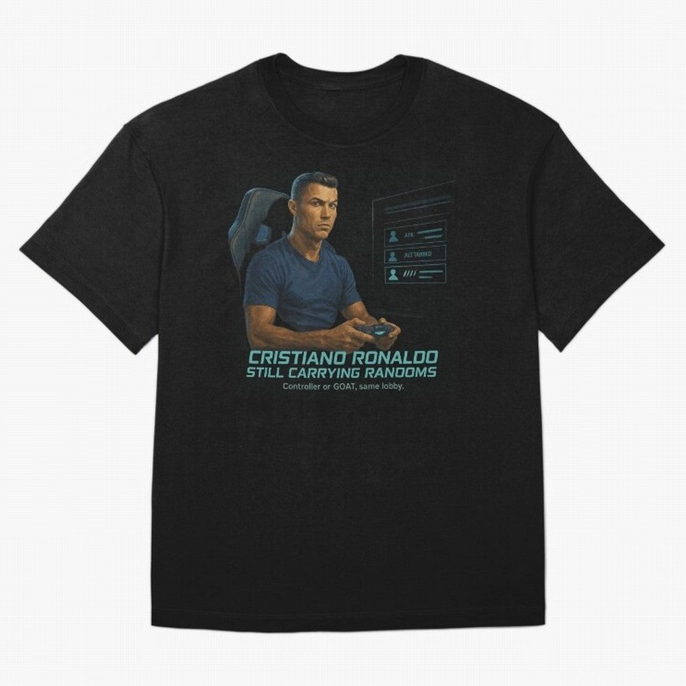 Cristiano Gamer Mode ¡ª Still Carrying Randoms Oversized T-Shirt Fuel Your Fan Pride for Global Football Passion for FIFA World Cup 2026 USA Canada Mexico, Made for Haaland, Portugal, Fan Favorite Moments, National Team Passion, Big Match Drama and
