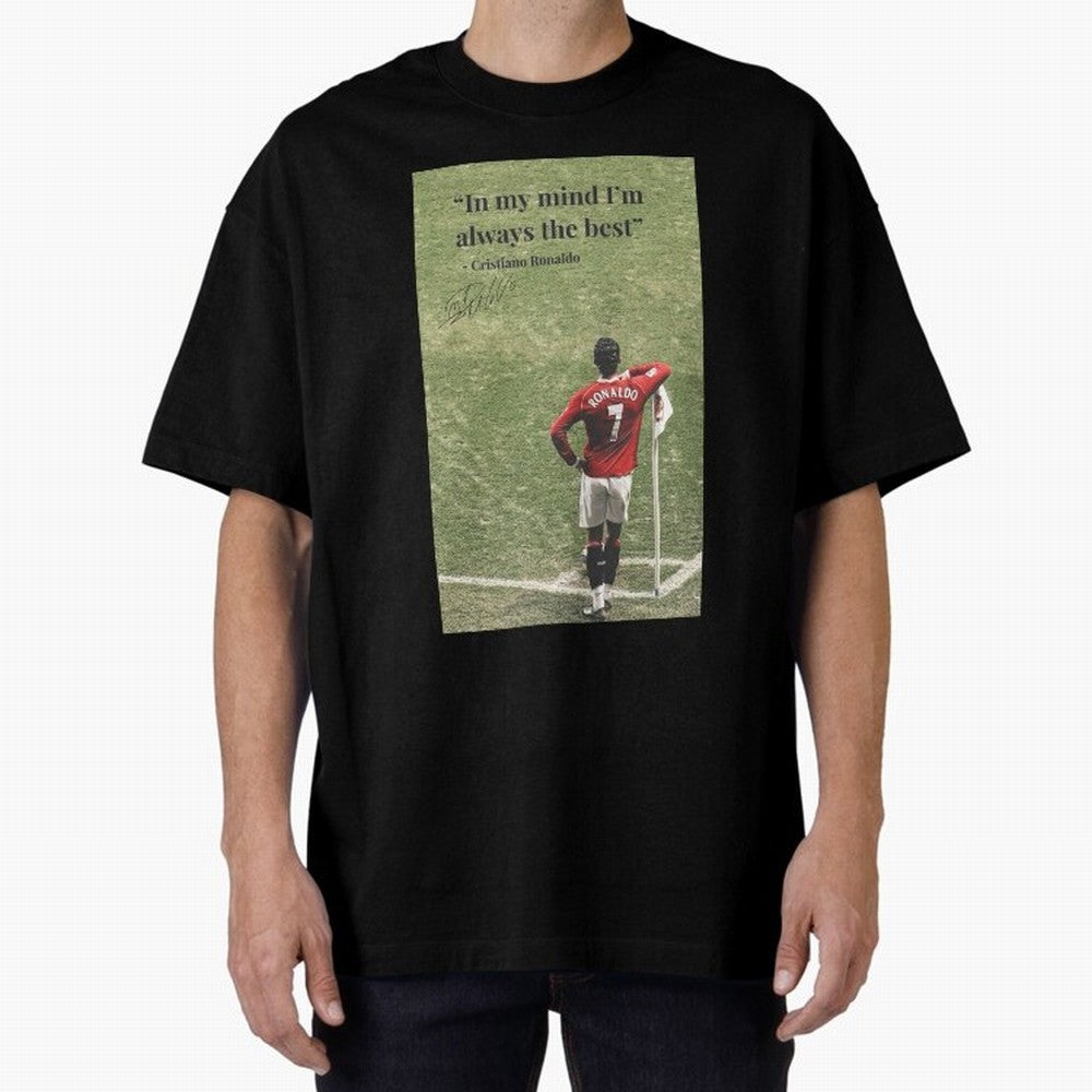 Cristiano Ronaldo Motivation Oversized T-Shirt Keep the Match Day Mood of FIFA World Cup 2026 USA Canada Mexico Spirit, Featuring Spain and Netherlands, Haaland, Game Day Rituals, Football Legends, Country Pride and the Road to the Final; Ideal for