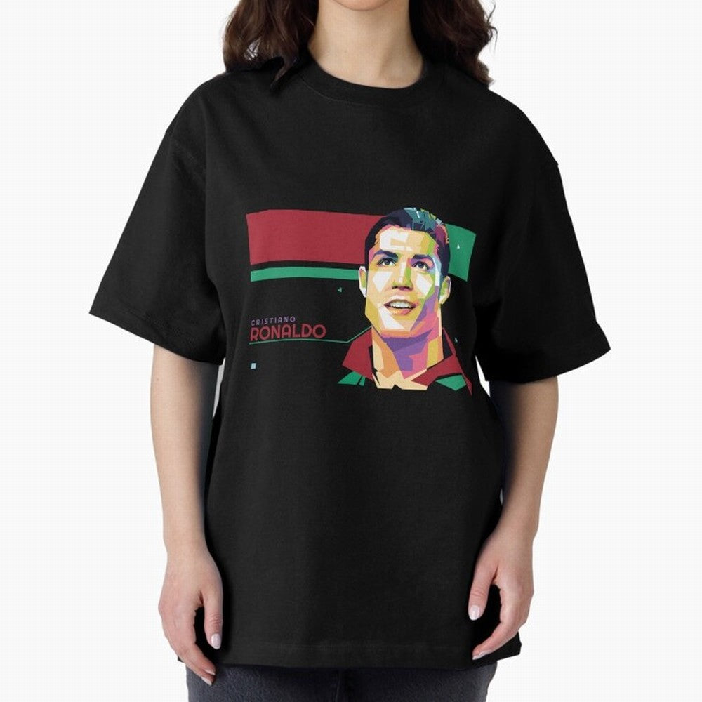 Cristiano Ronaldo ¨C Legendary Football Star & GOAT Artwork Oversized T-Shirt Honor FIFA World Cup 2026 for Fans of Messi, Neymar and Mbappe and Netherlands, Bringing Football Passion, Legendary Performances, Festival Vibes and Supporter Community;