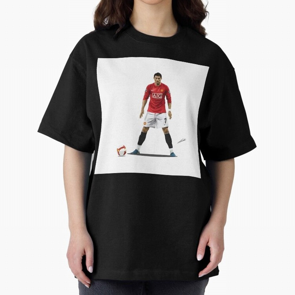 Cristiano Ronaldo CR7 Man Utd Oversized T-Shirt Upgrade Global Football Passion for FIFA World Cup 2026, Inspired by Haaland and Mbappe, Spain and Netherlands, Match Day Excitement, Supporter Culture, Golden Goals and Global Football Passion; Ideal