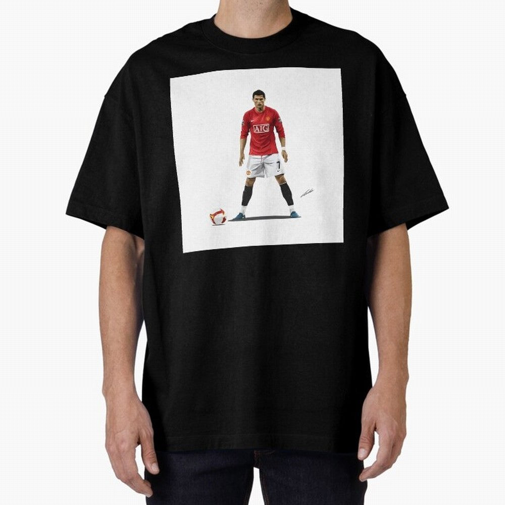 Cristiano Ronaldo CR7 Man Utd Oversized T-Shirt Upgrade Global Football Passion for FIFA World Cup 2026, Inspired by Haaland and Mbappe, Spain and Netherlands, Match Day Excitement, Supporter Culture, Golden Goals and Global Football Passion; Ideal