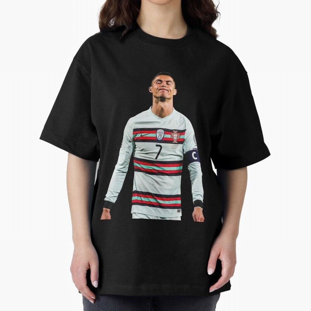 Cristiano Ronaldo Design Oversized T-Shirt Fuel the Hype around FIFA World Cup 2026 Celebrating Haaland and Mbappe, Spain Energy, Football Festival Excitement, Trophy Ambitions, Country Rivalries and Star Player Buzz; Perfect for People Who Love