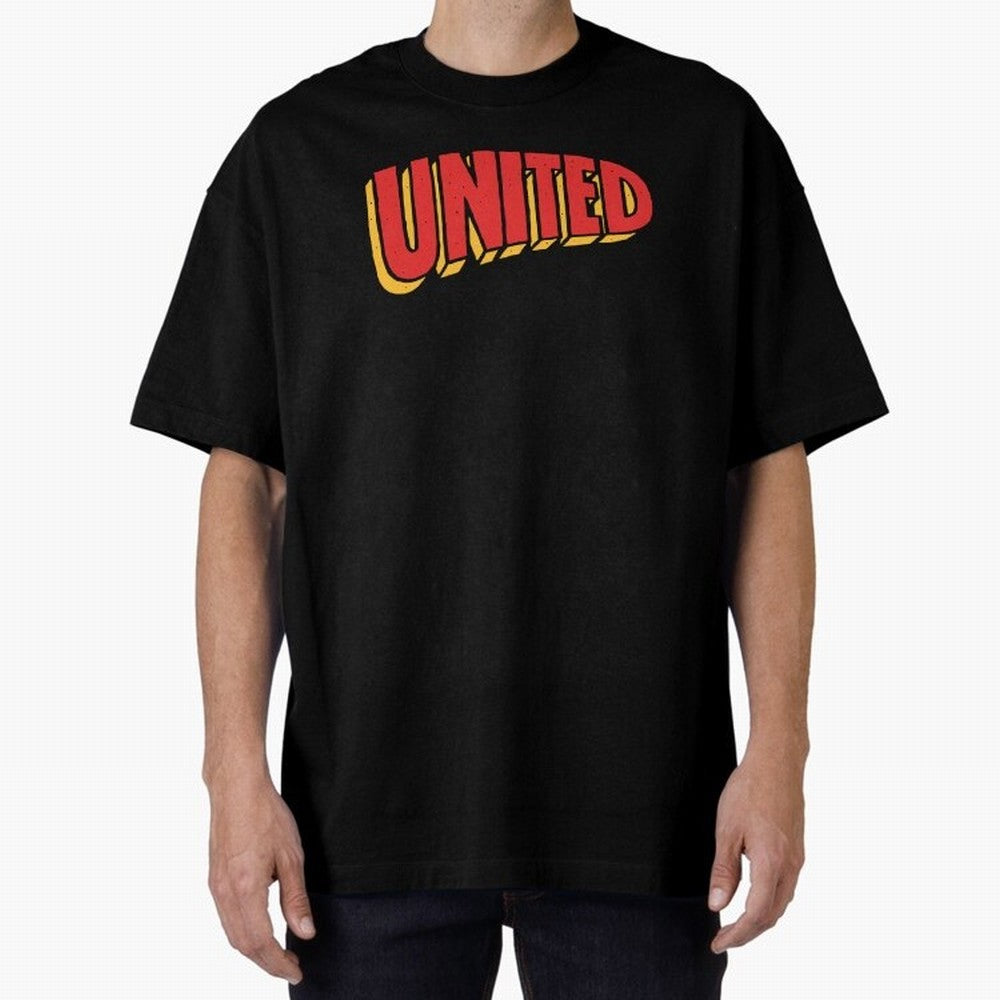 Manchester United Comic Style Oversized T-Shirt Celebrate FIFA World Cup 2026 for Fans of Messi and England and Germany, Bringing Football Festival Excitement, Trophy Ambitions, Country Rivalries and Star Player Buzz; Perfect for Supporters Who