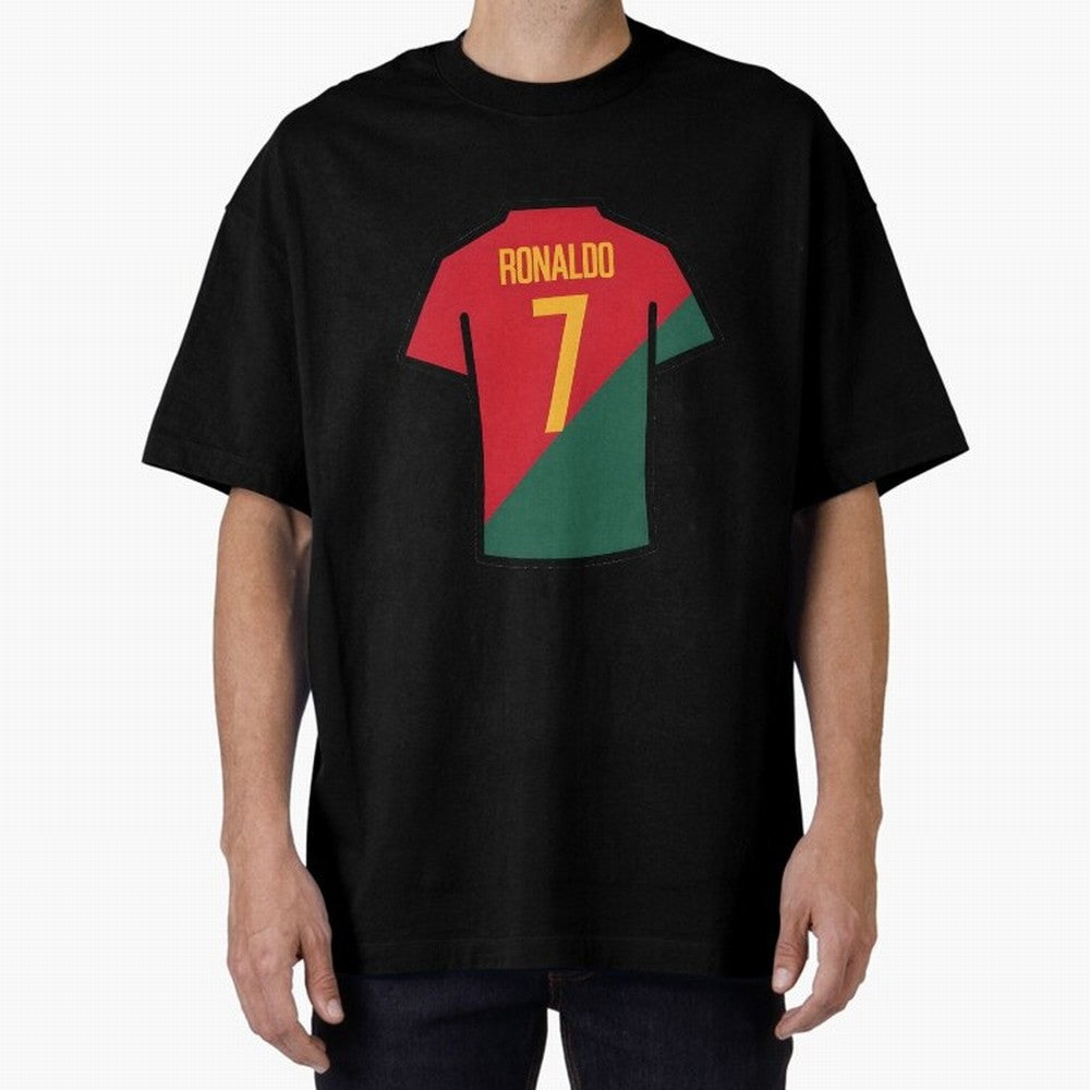 Ronaldo Portugal Jersey Oversized T-Shirt Turn Football Passion into FIFA World Cup 2026 Group Stage Spirit, Inspired by Argentina, CR7 and Messi, Match Day Excitement, Supporter Culture, Golden Goals and Global Football Passion; Ideal for