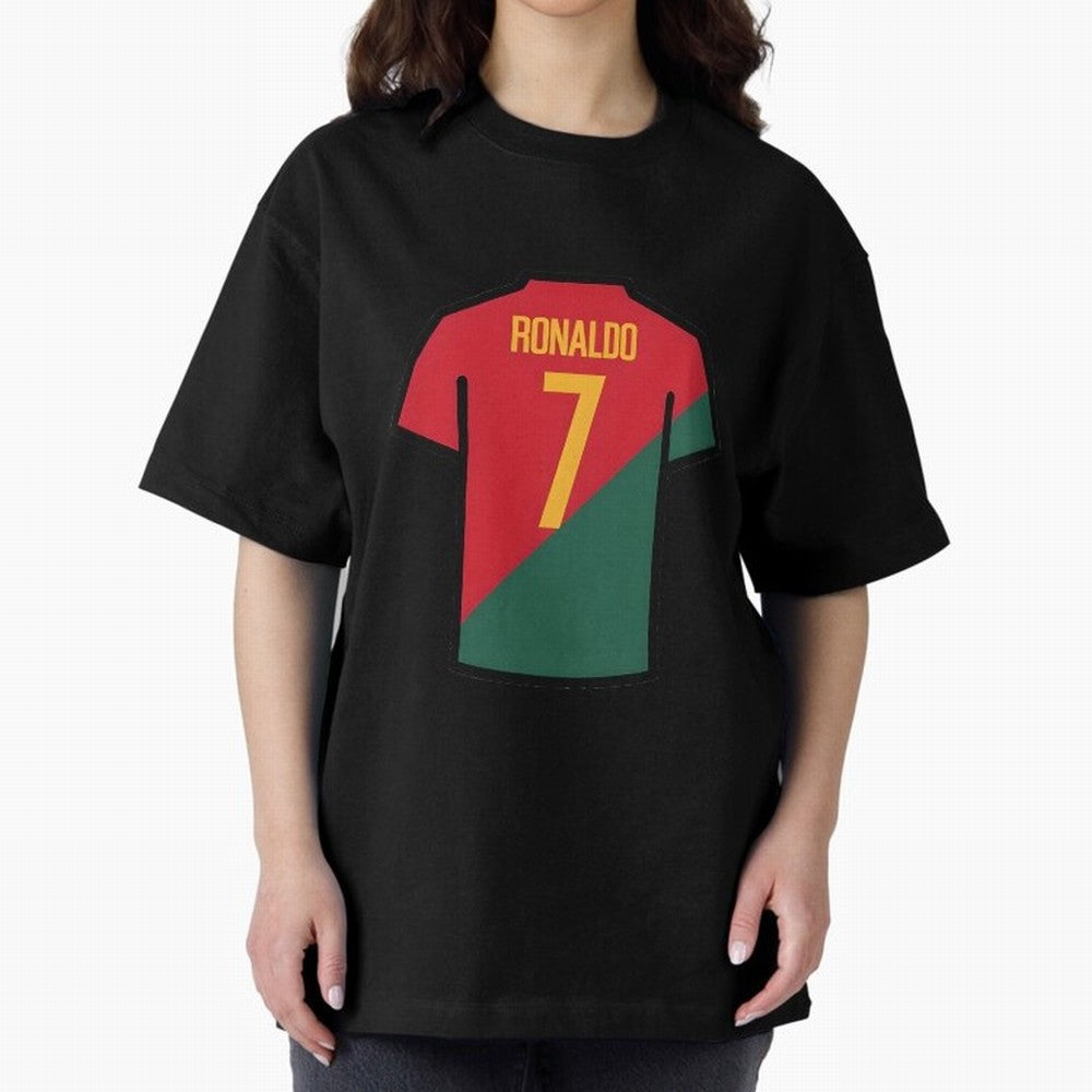 Ronaldo Portugal Jersey Oversized T-Shirt Turn Football Passion into FIFA World Cup 2026 Group Stage Spirit, Inspired by Argentina, CR7 and Messi, Match Day Excitement, Supporter Culture, Golden Goals and Global Football Passion; Ideal for
