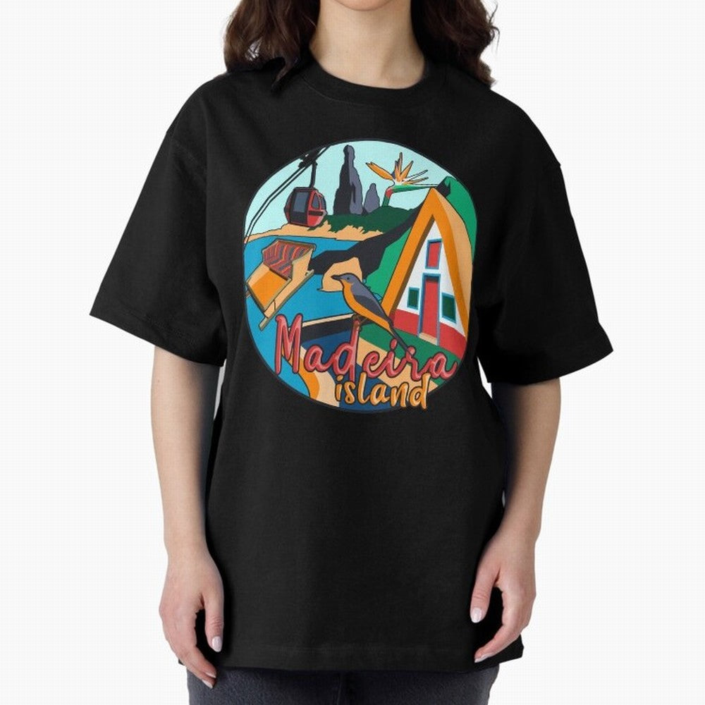 Madeira Island Oversized T-Shirt Keep Football History Alive during FIFA World Cup 2026 USA Canada Mexico Spirit, Made for Brazil, Portugal and Argentina, Messi, CR7 and Mbappe, Championship Spirit, Famous Goals, Roaring Crowds and International