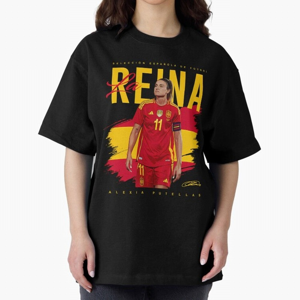Alexia Putellas Oversized T-Shirt Embrace Global Football Passion for FIFA World Cup 2026 Group Stage, with Messi, Brazil, Classic Soccer Heritage, Championship Pressure, Fan Loyalty and International Pride; Created for Match Day Parties, Soccer