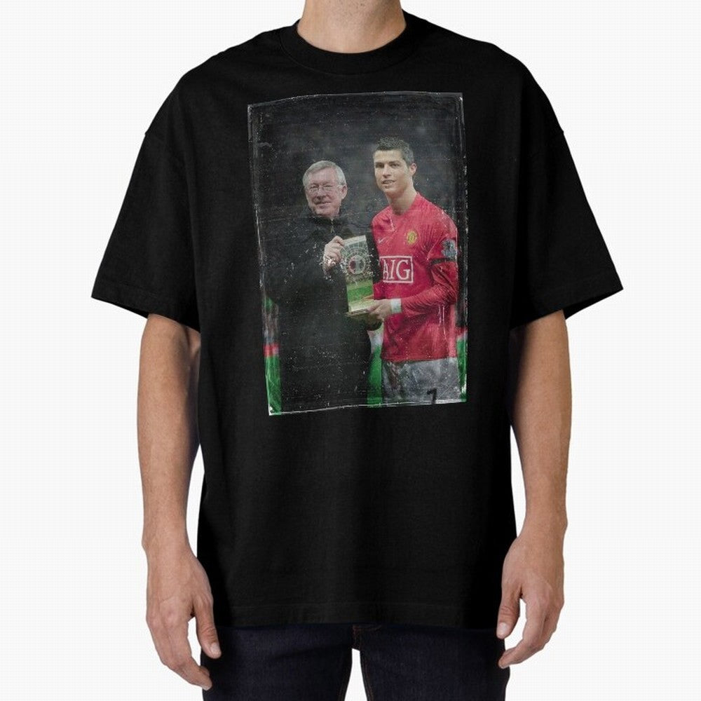 Cristiano Ronaldo and Sir Alex Ferguson Oversized T-Shirt Bring Legendary Rivalry Energy to Global Football Passion for FIFA World Cup 2026 USA Canada Mexico, Connected to Haaland and Mbappe, England, Tournament Hype, Historic Matchups, Family