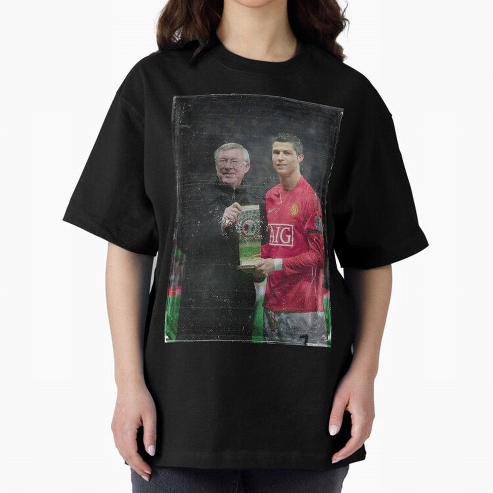 Cristiano Ronaldo and Sir Alex Ferguson Oversized T-Shirt Bring Legendary Rivalry Energy to Global Football Passion for FIFA World Cup 2026 USA Canada Mexico, Connected to Haaland and Mbappe, England, Tournament Hype, Historic Matchups, Family