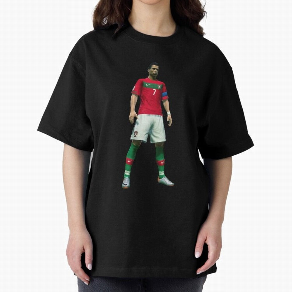 CR7 PES Oversized T-Shirt Make Game Day About Match Day Hype around FIFA World Cup 2026, Messi, France and Portugal, Football Festival Excitement, Trophy Ambitions, Country Rivalries and Star Player Buzz; Made for Collectors Who Enjoy Iconic