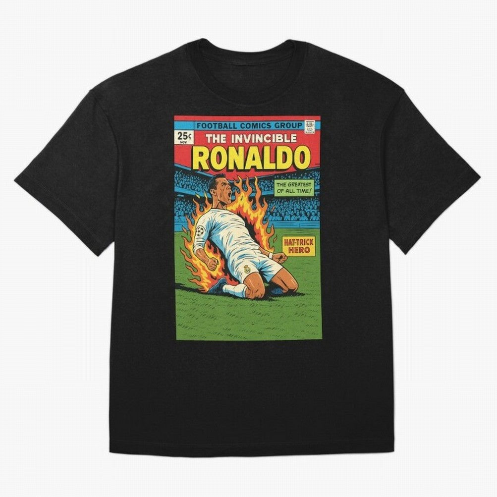 CR7 Comic Oversized T-Shirt Support Iconic Players in the FIFA World Cup 2026 USA Canada Mexico Journey through Cristiano Ronaldo, Haaland and CR7 Highlights, Portugal Pride, Global Supporter Spirit, Legendary Goals, National Colors and Tournament