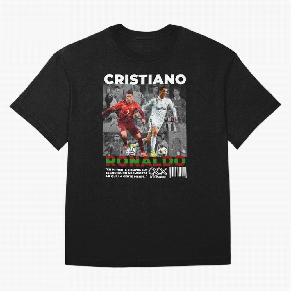 Cristiano Ronaldo Collage Oversized T-Shirt Celebrate Soccer Greatness during FIFA World Cup 2026 Spirit, Capturing Portugal, Cristiano Ronaldo, Sports Nostalgia, International Competition, Famous Players and Unforgettable Victories; Made for
