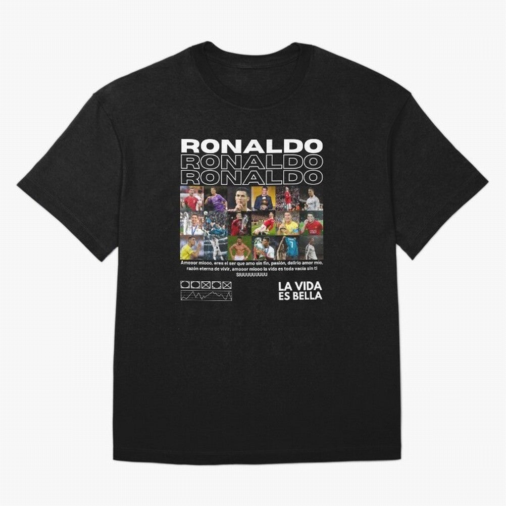Cristiano Ronaldo CR7 Collage Oversized T-Shirt Bring a Champion Mindset to FIFA World Cup 2026 for Fans of Messi, CR7 and Mbappe and Netherlands, Bringing Stadium Chants, National Pride, Trophy Dreams and Unforgettable Football Memories; Made for