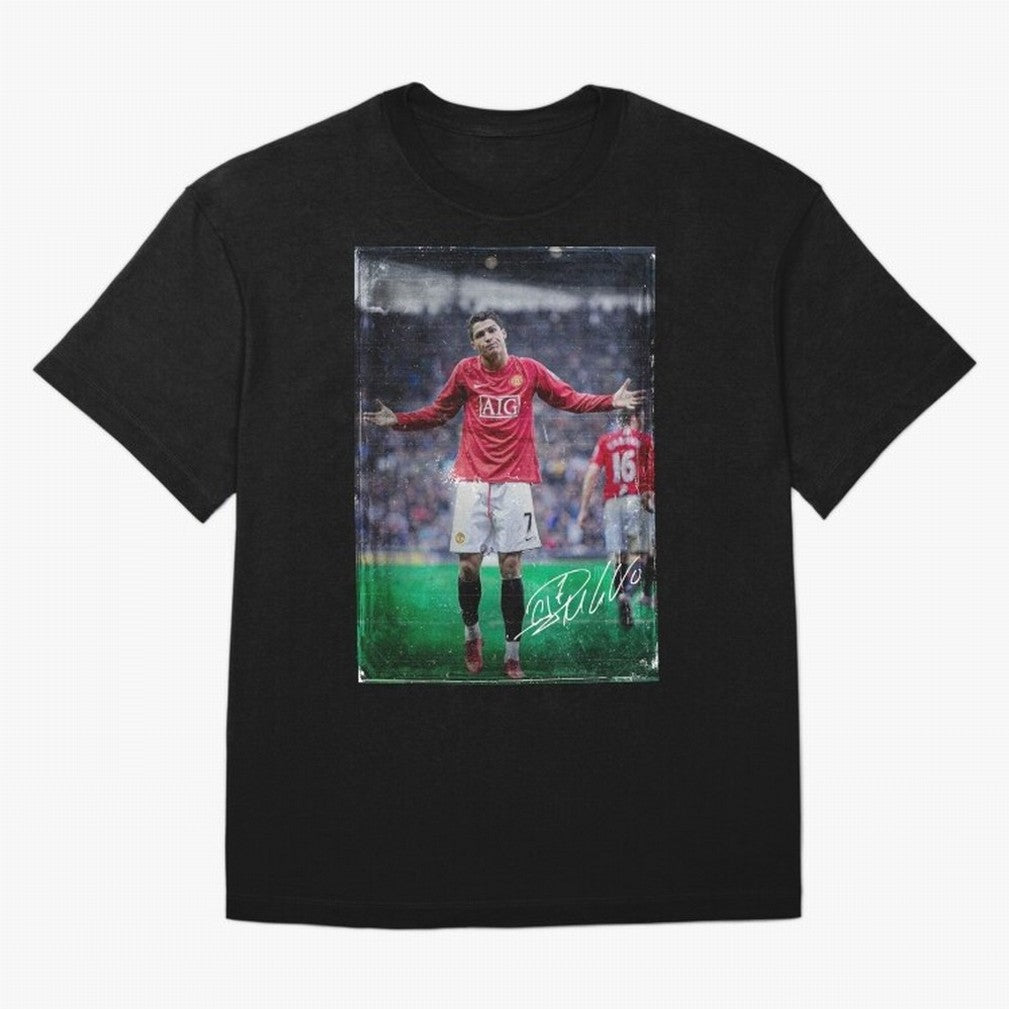 Cristiano Ronaldo Oversized T-Shirt Celebrate Fan Culture around Match Day Hype around FIFA World Cup 2026 Group Stage, Messi and Cristiano Ronaldo, Netherlands, Championship Spirit, Famous Goals, Roaring Crowds and International Football Unity;