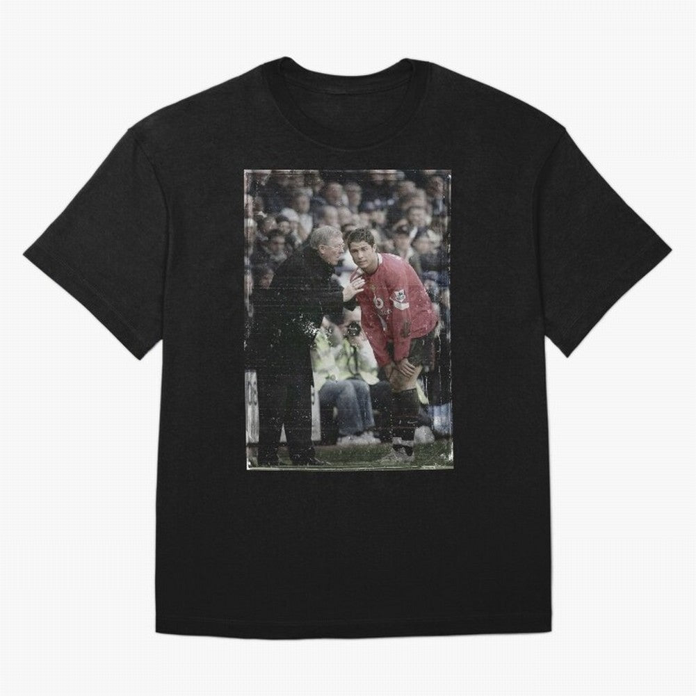 Sir Alex Ferguson and Cristiano Ronaldo Oversized T-Shirt Show Support during Global Football Passion for FIFA World Cup 2026 Group Stage, Made for Haaland and Mbappe, Spain and Netherlands, Global Supporter Spirit, Legendary Goals, National Colors