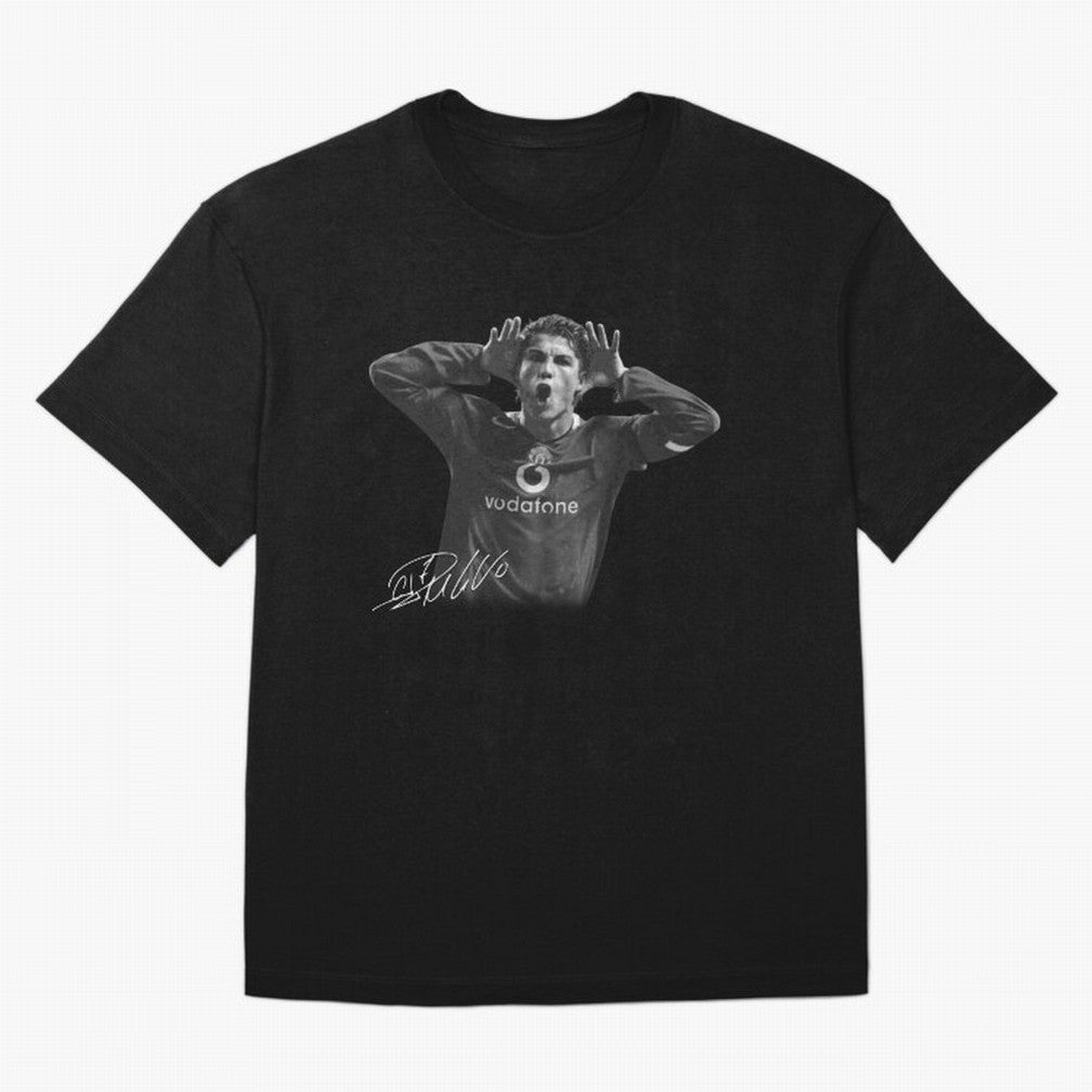 Black and White Cristiano Ronaldo T-Shirt Young Manchester Ronaldo - Celebration Oversized T-Shirt Make Game Day About FIFA World Cup 2026 USA Canada Mexico for Fans of CR7 and Argentina, Bringing Supporter Pride, Iconic Celebrations, Legendary