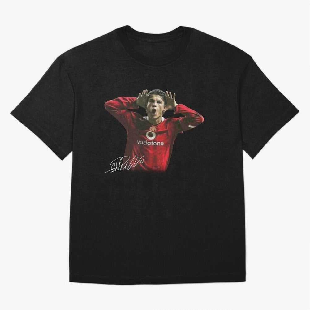 Cristiano Ronaldo T-Shirt Young Manchester Ronaldo - Celebration Oversized T-Shirt Bring Supporter Culture to Global Football Passion for FIFA World Cup 2026, Celebrating Messi, Neymar and Mbappe, Portugal, Spain and Germany, Football Passion,