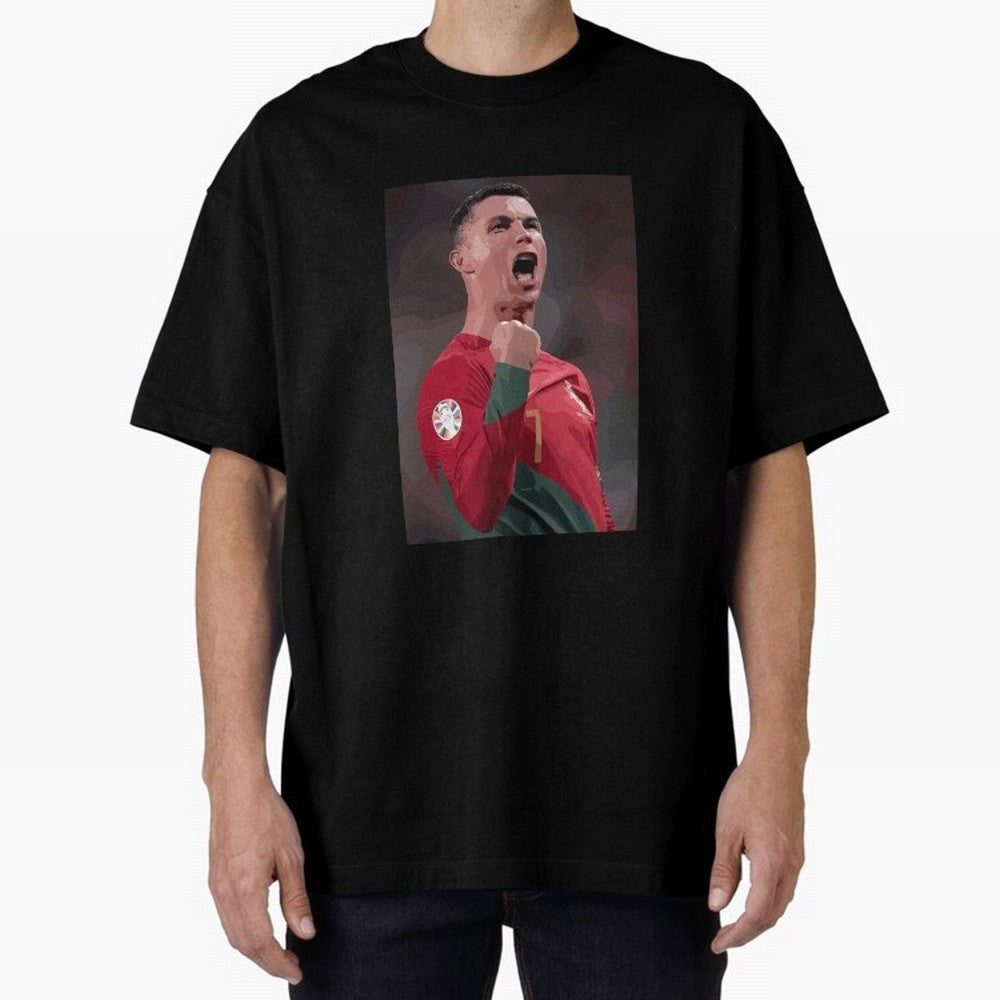 Cristiano Ronaldo Oversized T-Shirt Represent the Passion of FIFA World Cup 2026 USA Canada Mexico for Fans of Messi, CR7 and Mbappe and England, France and Netherlands, Bringing Global Supporter Spirit, Legendary Goals, National Colors and