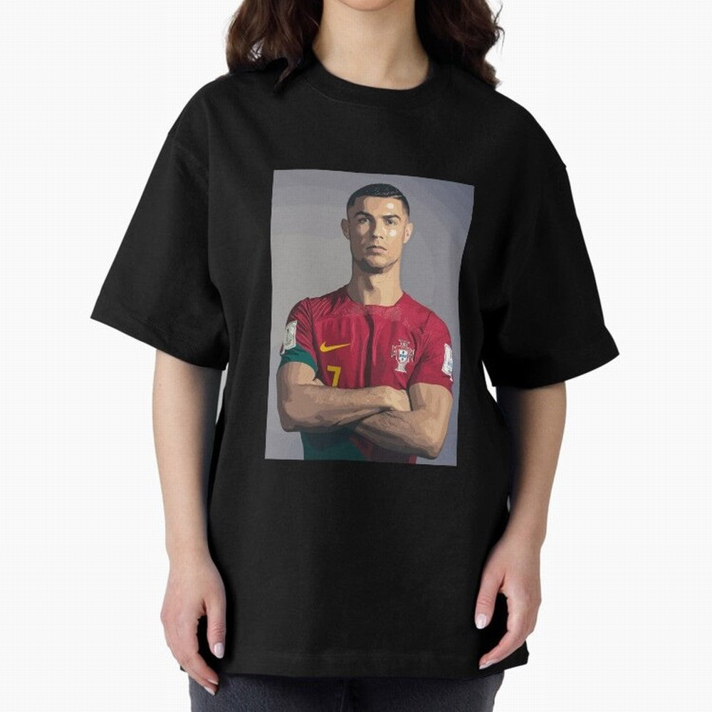 Cristiano Ronaldo Oversized T-Shirt Honor FIFA World Cup 2026 Group Stage Spirit, Centered on Portugal, Spain and Germany, CR7 and Messi, Football Passion, Legendary Performances, Festival Vibes and Supporter Community; Built for Supporters Chasing