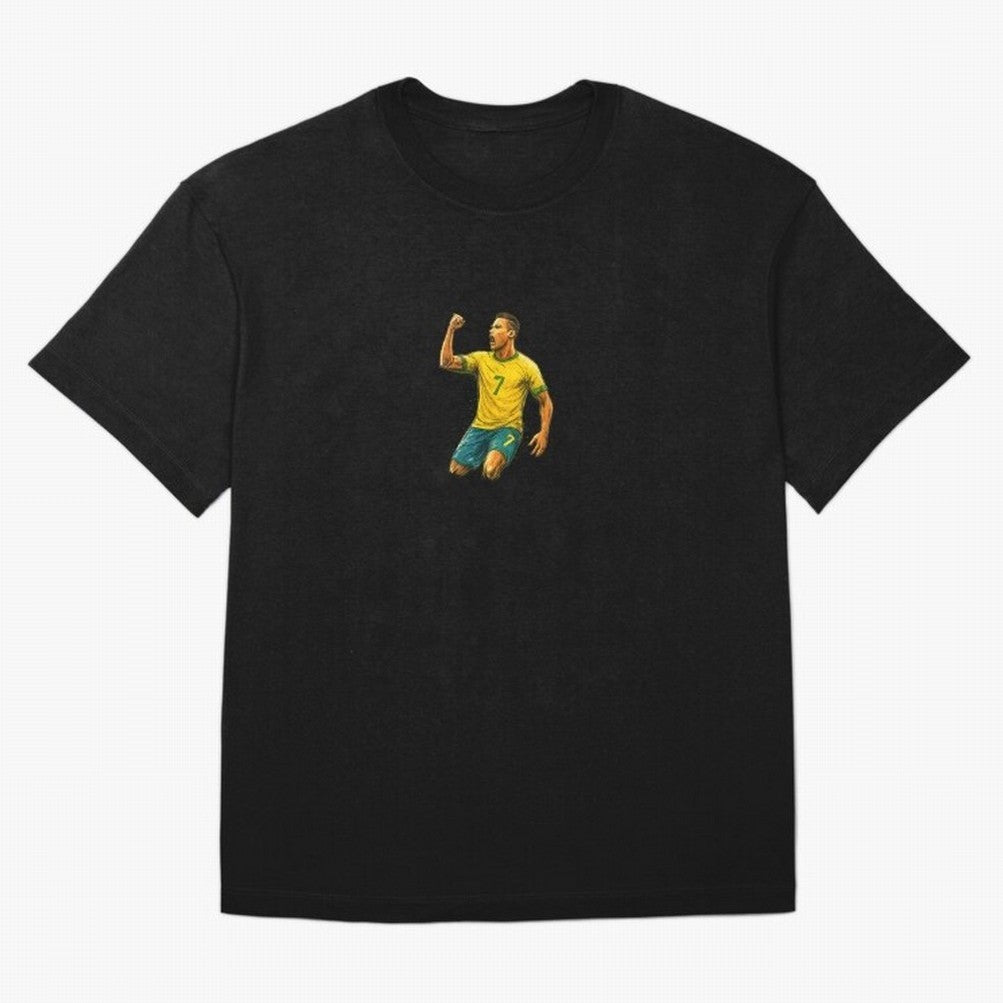 Energetic Soccer Celebration ¨C Number 7 Sketch Art Oversized T-Shirt Join Global Football Passion for FIFA World Cup 2026 Group Stage, Centered on Messi and Cristiano Ronaldo, England, Football Festival Excitement, Trophy Ambitions, Country