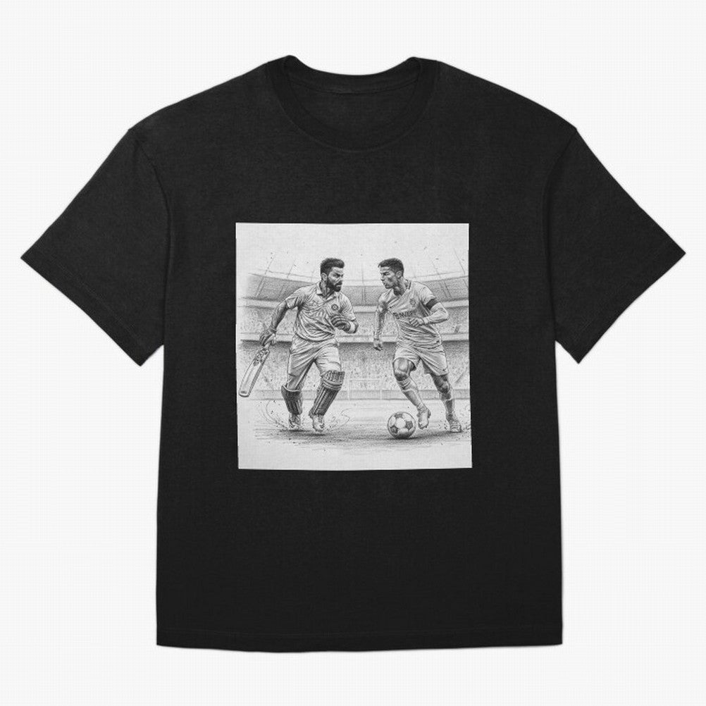 Virat Kohli and Cristiano Ronaldo Oversized T-Shirt Mark Global Football Passion for FIFA World Cup 2026, Capturing Cristiano Ronaldo, England and Germany, Classic Soccer Heritage, Championship Pressure, Fan Loyalty and International Pride; Great