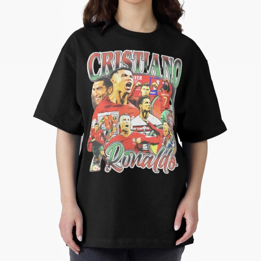 Cristiano Ronaldo Oversized T-Shirt Celebrate Rivalries and Pride in FIFA World Cup 2026 USA Canada Mexico Spirit, Connected to England, France and Netherlands, Mbappe, Football Passion, Legendary Performances, Festival Vibes and Supporter