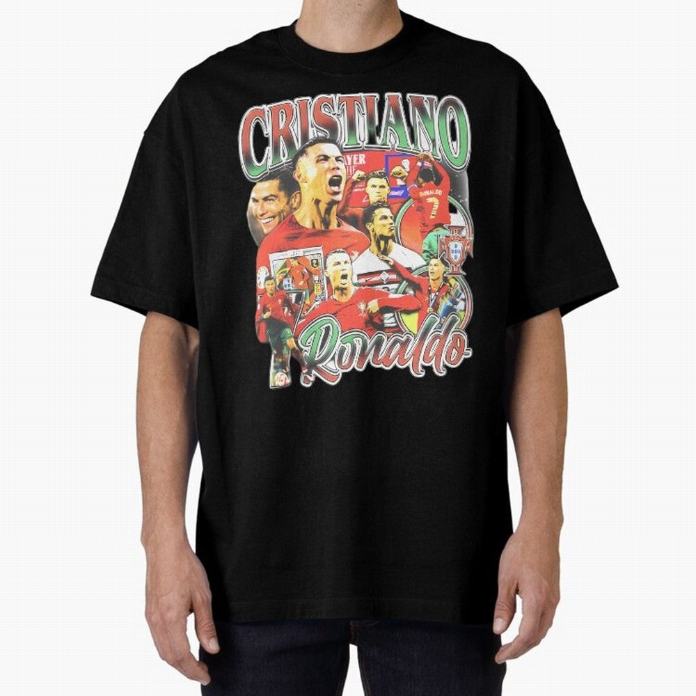 Cristiano Ronaldo Oversized T-Shirt Celebrate Rivalries and Pride in FIFA World Cup 2026 USA Canada Mexico Spirit, Connected to England, France and Netherlands, Mbappe, Football Passion, Legendary Performances, Festival Vibes and Supporter