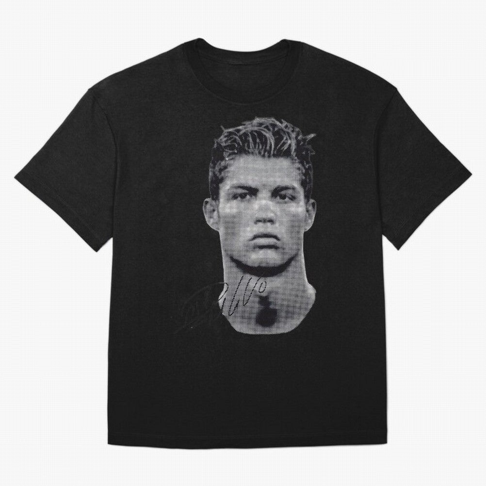 Retro Football Legend Portrait Illustration For Men And Gift For Soccer Fans Oversized T-Shirt Embrace Match Day Hype around FIFA World Cup 2026 Group Stage, Messi, Neymar and Mbappe, Spain, Classic Soccer Heritage, Championship Pressure, Fan