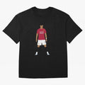 Cristiano Ronaldo Iconic Stance Fan Art Oversized T-Shirt Bring FIFA World Cup 2026 Capturing Messi, CR7 and Mbappe, England Energy, Vintage Soccer Flavor, Modern Football Stars, National Flags and Final Night Emotion; Great for Supporters Who Love