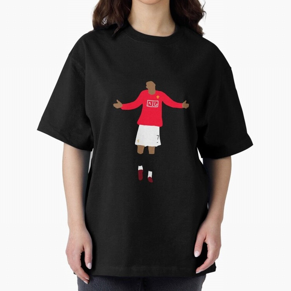 Cristiano Ronaldo Goal Celebration Illustration Oversized T-Shirt Show Championship Spirit for FIFA World Cup 2026 USA Canada Mexico Spirit, Centered on Argentina and Brazil, Messi, Neymar and Mbappe, Soccer Culture, Superstar Moments, National